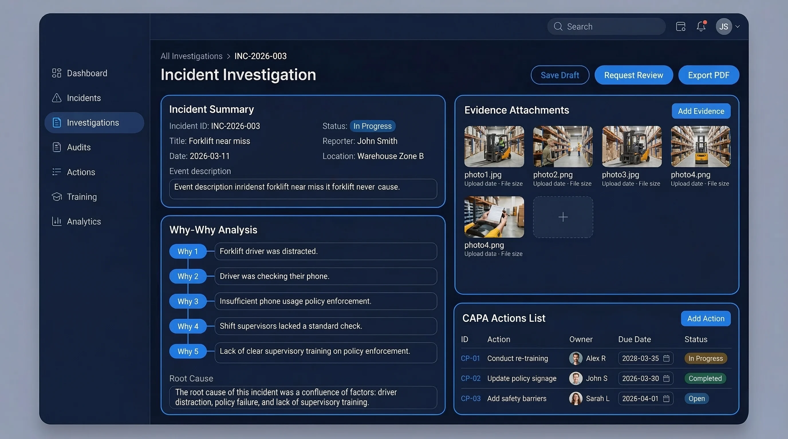Field capture view UI