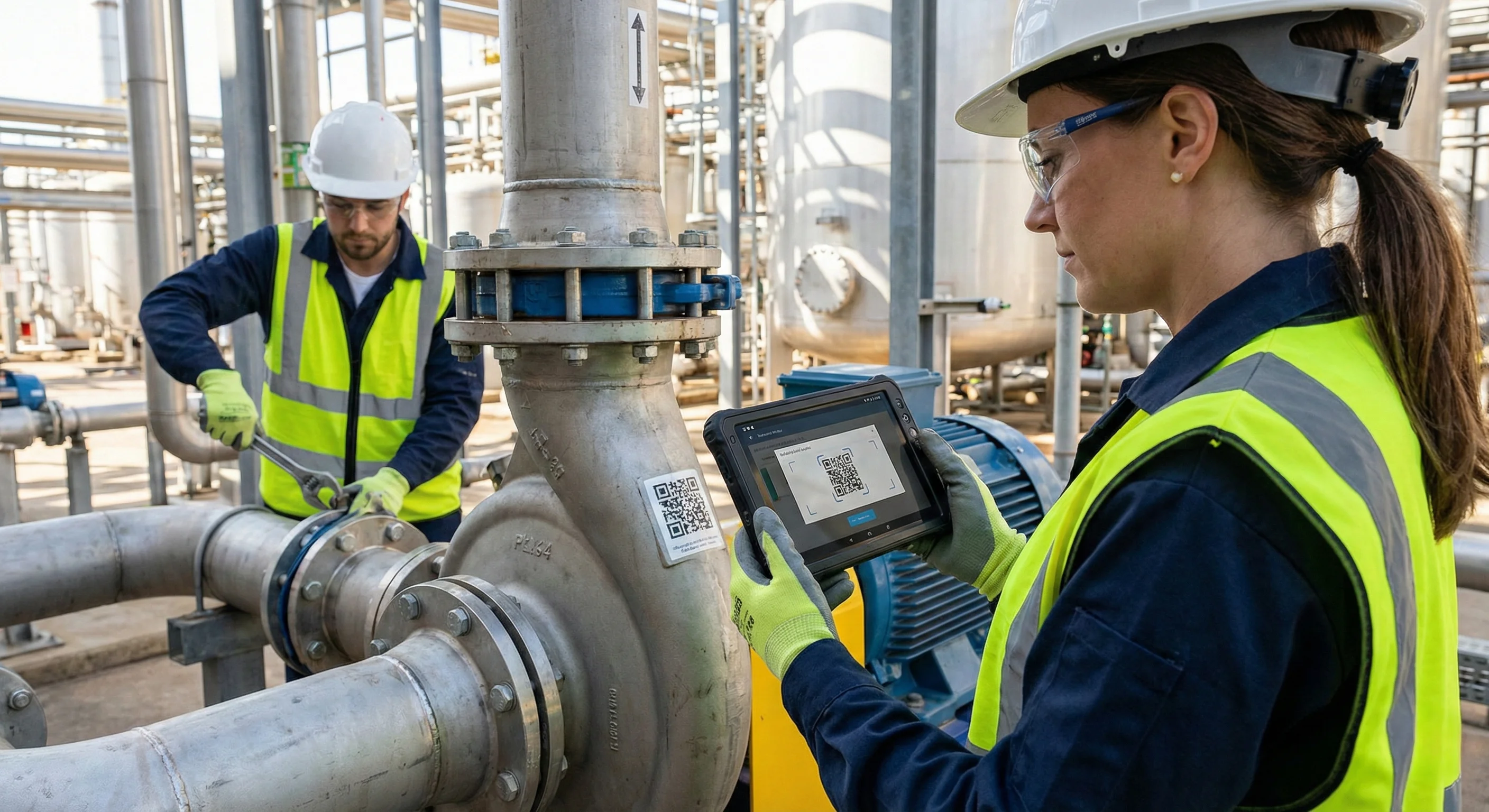 Safety professional with tablet