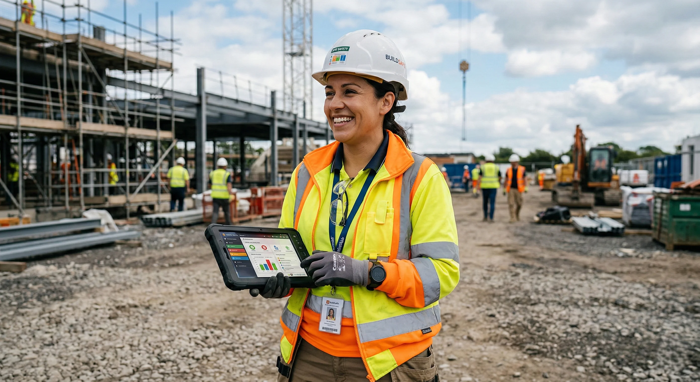 Safety professional with tablet